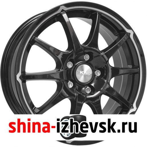 Колесный диск СКАД Джокер 6xR15 4×98 ET38 DIA58.6 чёрный глянцевый с полированным ободом в Ижевске